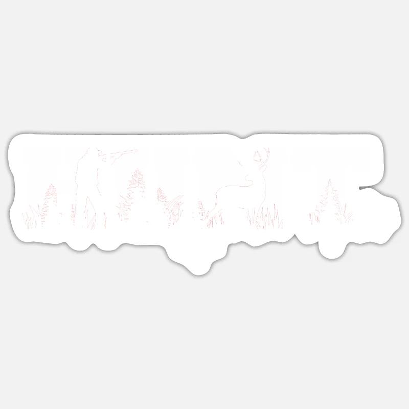 chasseur - idée cadeau nature - Sticker taille S (10 x 10 cm) - blanc mat