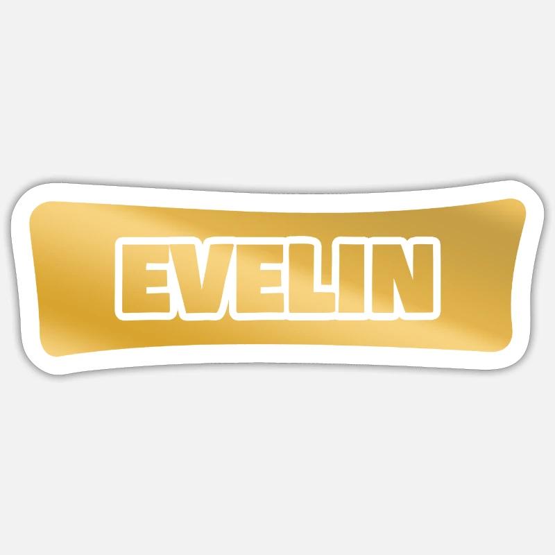 Prénom Evelin - Sticker taille S (10 x 10 cm) - blanc mat