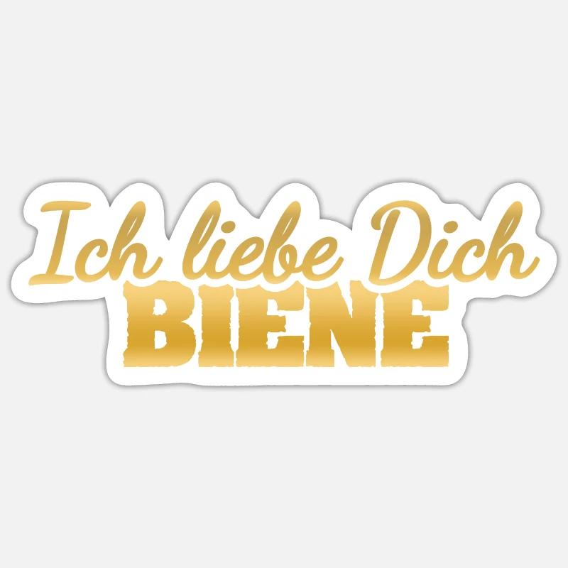 Biene - Sticker Größe S (10 x 10 cm) - Mattweiß