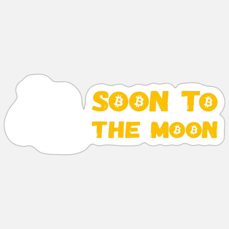 BTC Lune Bitcoin Crypto Sticker taille S (10 x 10 cm)