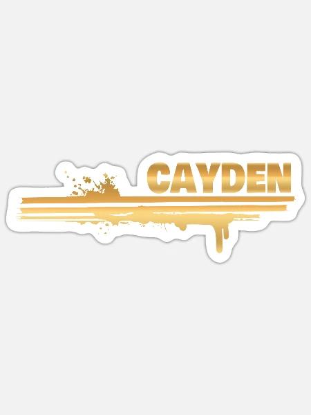 Cayden als Farbklecks - Sticker Größe S (10 x 10 cm) - Mattweiß