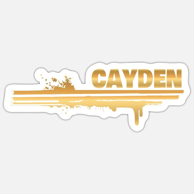 Cayden als Farbklecks - Sticker Größe S (10 x 10 cm) - Mattweiß