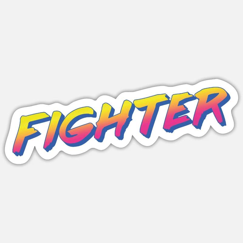 Combattant - Sticker taille S (10 x 10 cm) - blanc mat