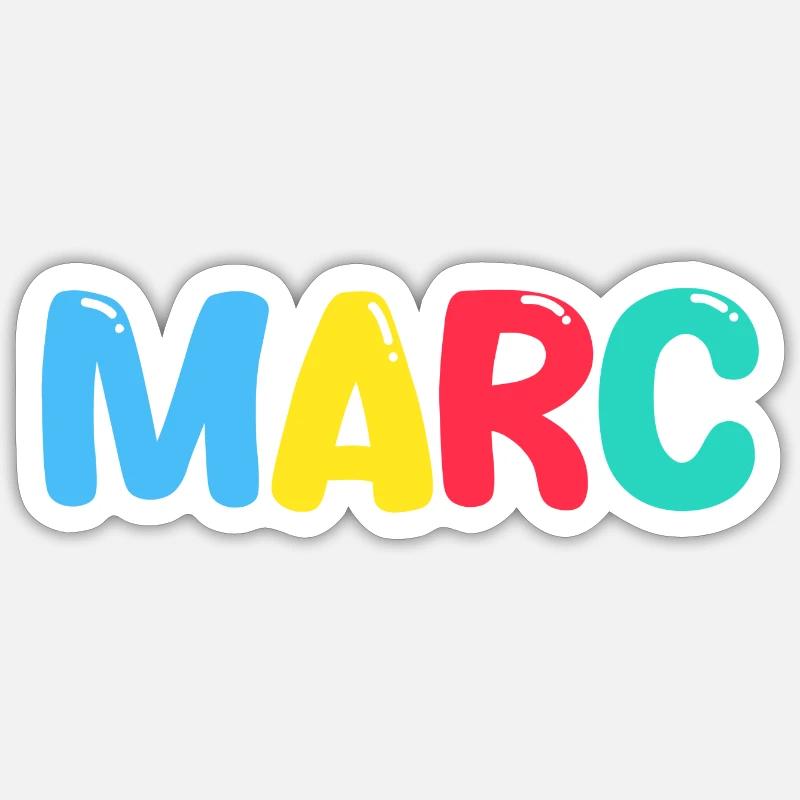 Name - Marc - Sticker Größe S (10 x 10 cm) - Mattweiß