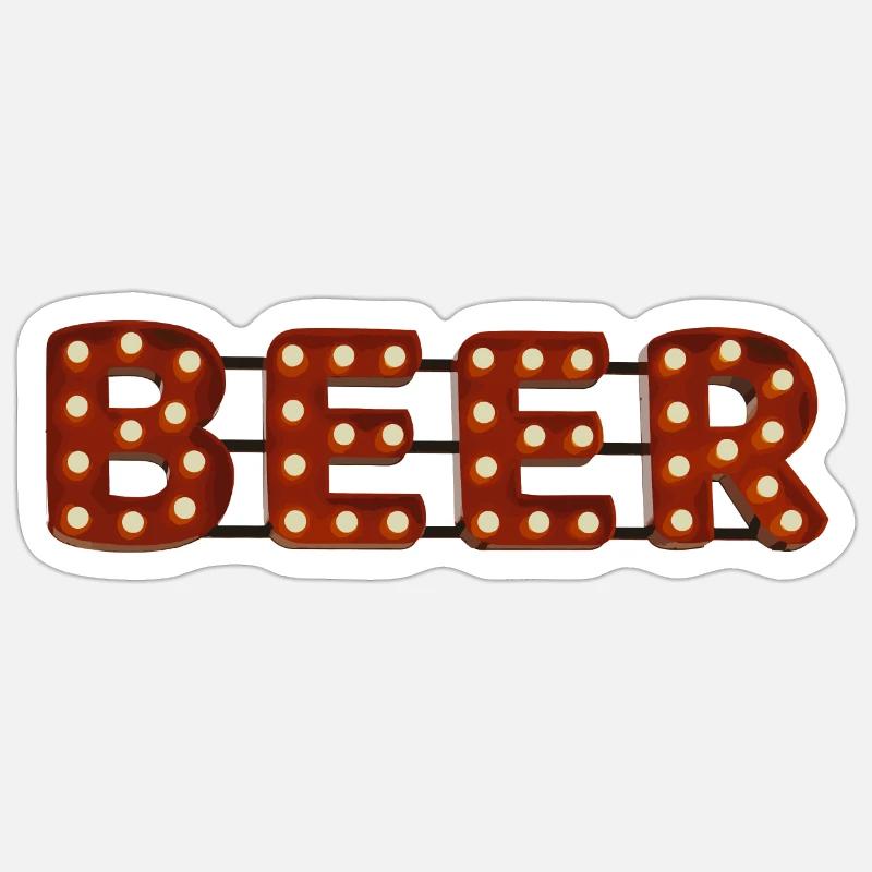 Bier - Sticker Größe S (10 x 10 cm) - Mattweiß