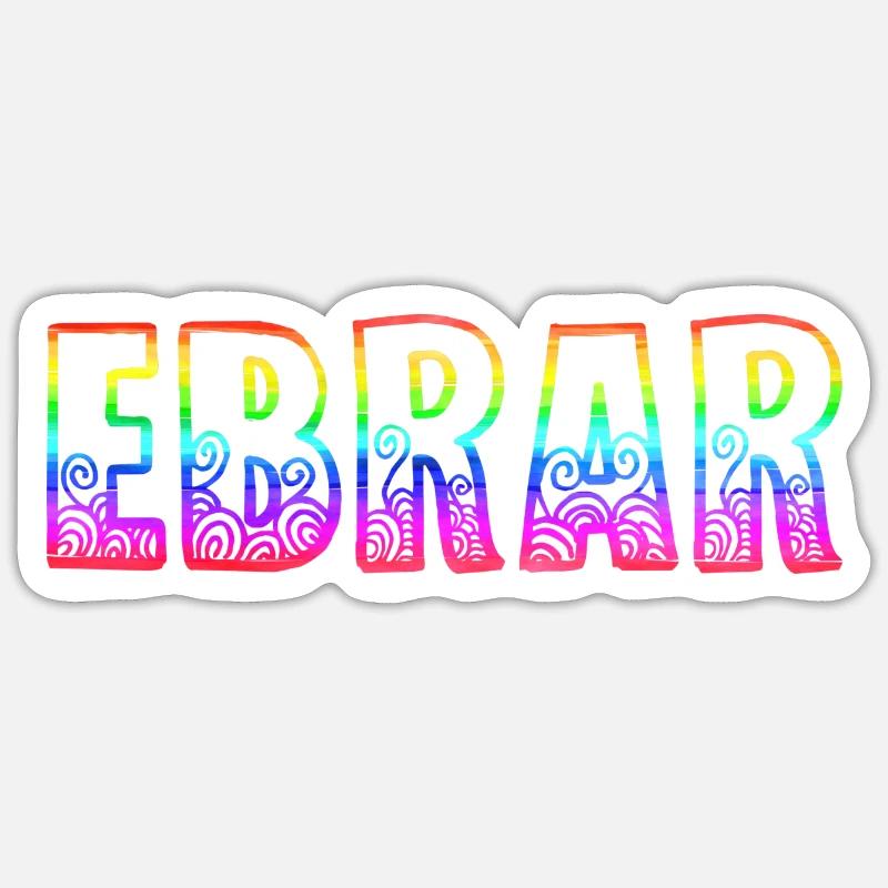Ebrar RS Arc-en-ciel - Sticker taille S (10 x 10 cm) - blanc mat
