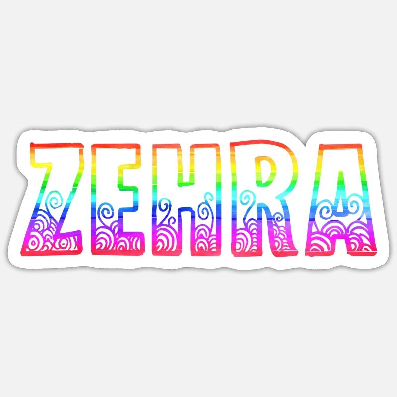zehra rs regenbogen - Sticker Größe S (10 x 10 cm) - Mattweiß