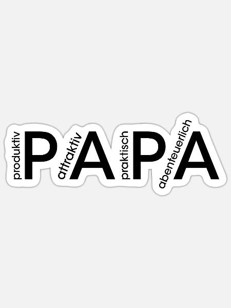 papa motivation Logo Vater Vatertag Symbol Grafik - Sticker Größe S (10 x 10 cm) - Mattweiß