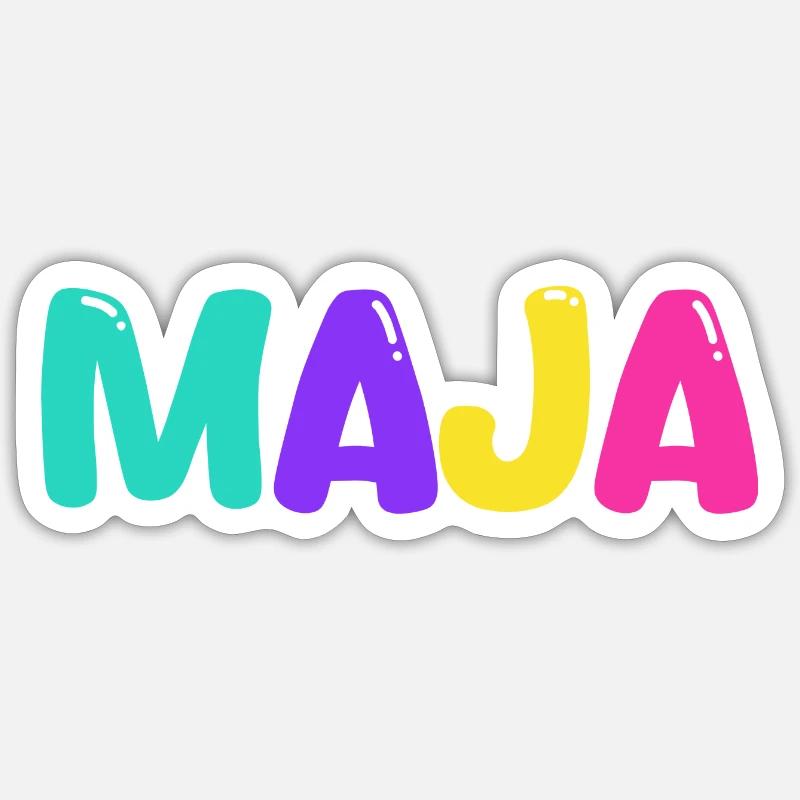 Name - Maja - Sticker size S (10 x 10 cm) - white matte