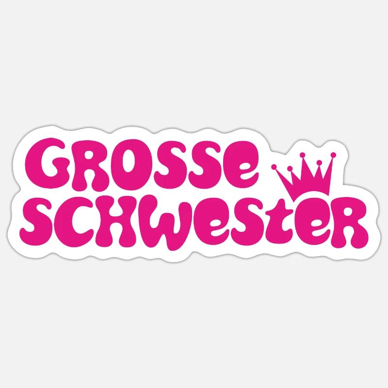 Grosse Schwester - Sticker Größe S (10 x 10 cm) - Mattweiß