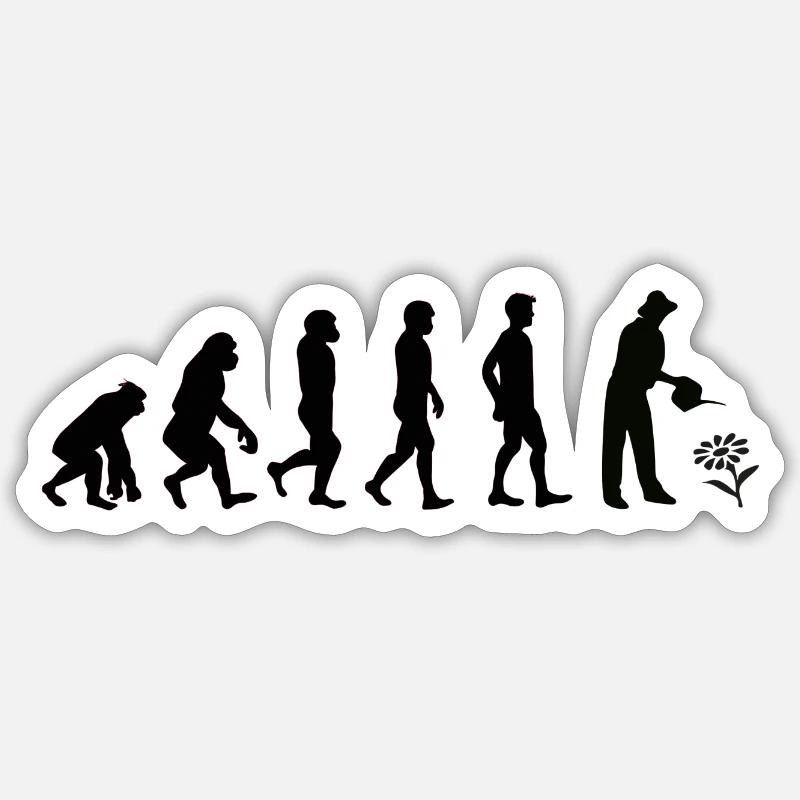 Evolution Gärtner schwarz Sticker Größe S (10 x 10 cm)