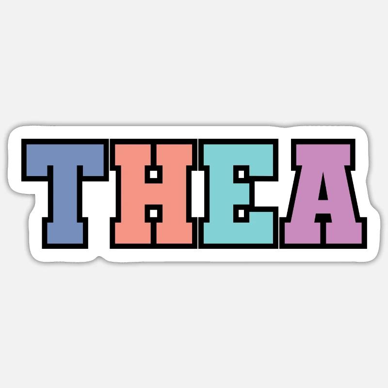 Nom - Thea - Sticker taille S (10 x 10 cm) - blanc mat