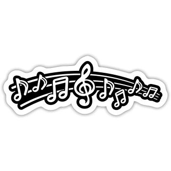 Clé de symbole de notes de musique - Sticker taille S (10 x 10 cm) - blanc mat - Devant
