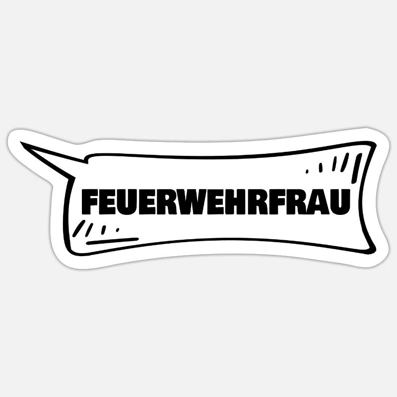Pompier - Sticker taille S (10 x 10 cm) - blanc mat