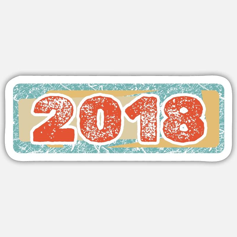 Millésime 2018 - Sticker taille S (10 x 10 cm) - blanc mat