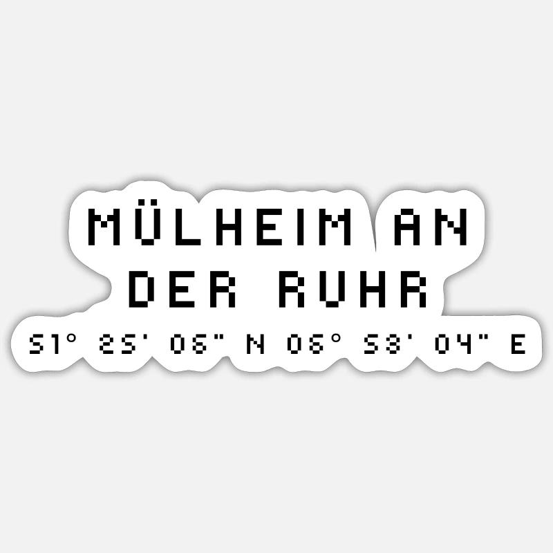 Mülheim an der Ruhr coordinates Sticker size S (10 x 10 cm)