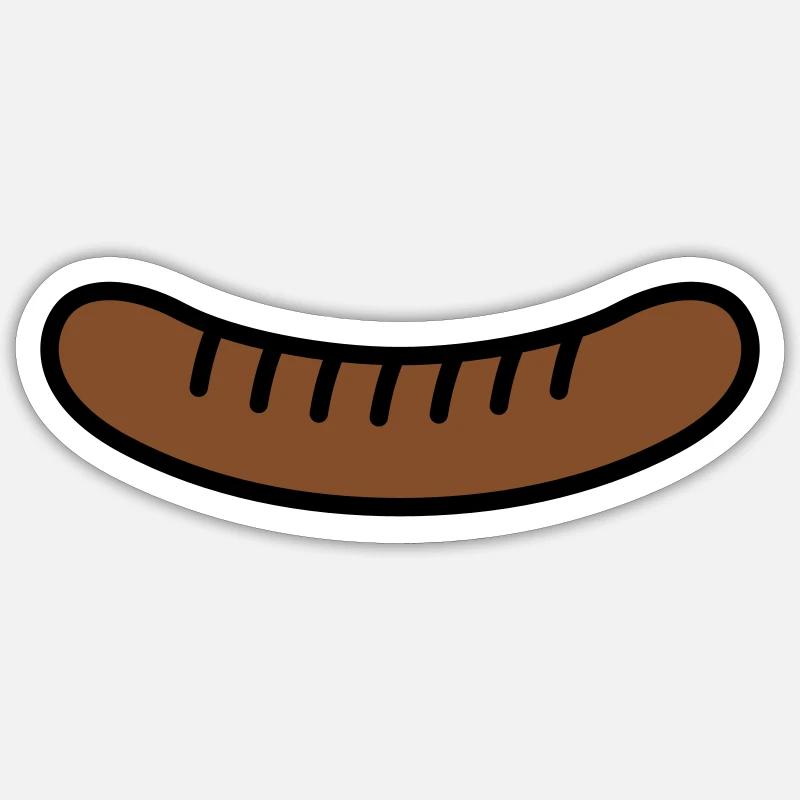 Bratwurst - Sticker Größe S (10 x 10 cm) - Mattweiß