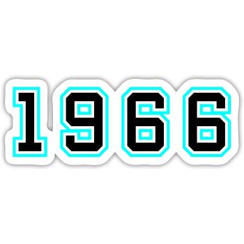 1966 Year Birthday - Sticker size S (10 x 10 cm) - white matte - Front