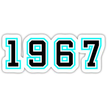 1967 Jahr Geburtstag - Sticker Größe S (10 x 10 cm) - Mattweiß - Vorne