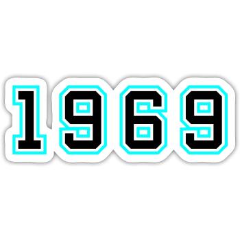 1969 Year Birthday - Sticker size S (10 x 10 cm) - white matte - Front