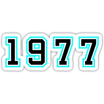 1977 Jahr Geburtstag - Sticker Größe S (10 x 10 cm) - Mattweiß - Vorne