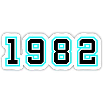 1982 Jahr Geburtstag - Sticker Größe S (10 x 10 cm) - Mattweiß - Vorne