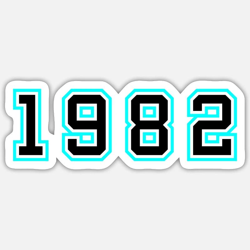 1982 Year Birthday - Sticker size S (10 x 10 cm) - white matte