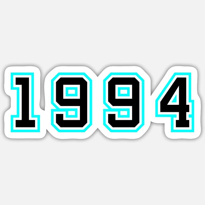 1994 Année Anniversaire - Sticker taille S (10 x 10 cm) - blanc mat