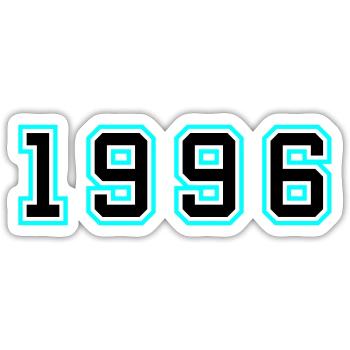 1996 Year Birthday - Sticker size S (10 x 10 cm) - white matte - Front
