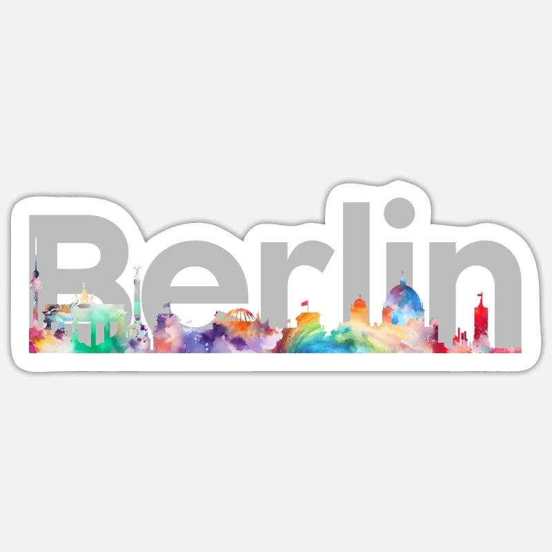 Splashed Berlin - Your New Cities Shirt - Sticker size S (10 x 10 cm) - white matte