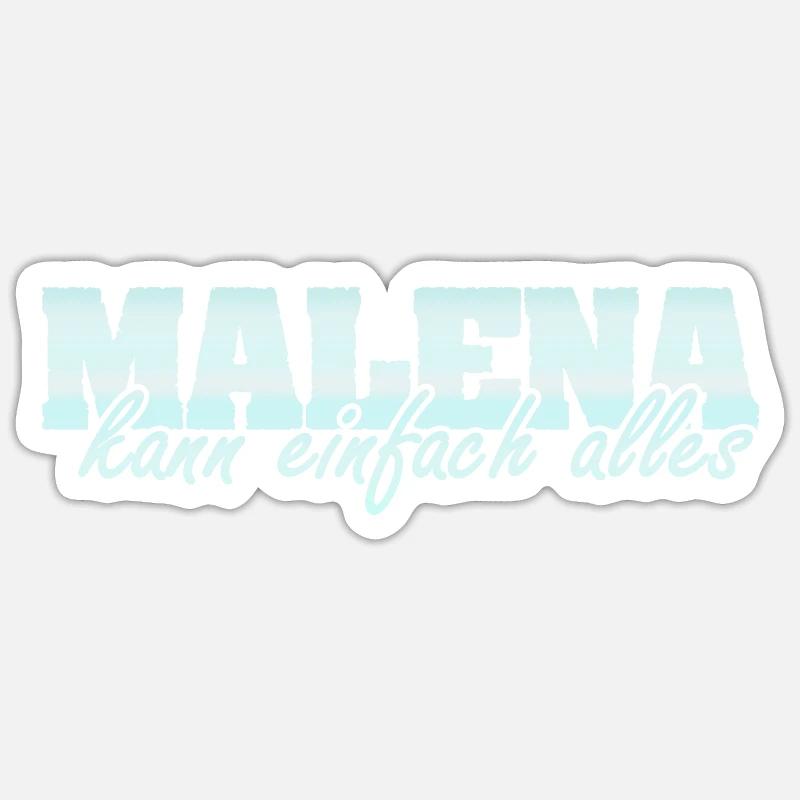 Frau Malena - Sticker Größe S (10 x 10 cm) - Mattweiß