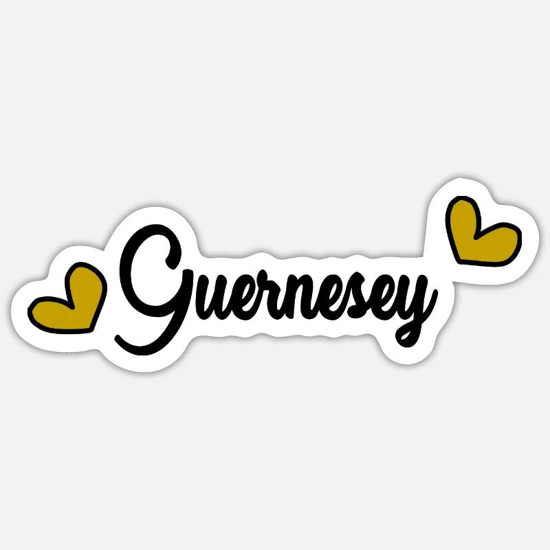 GUERNESEY.ANGLETERRE - Sticker taille S (10 x 10 cm) - blanc mat