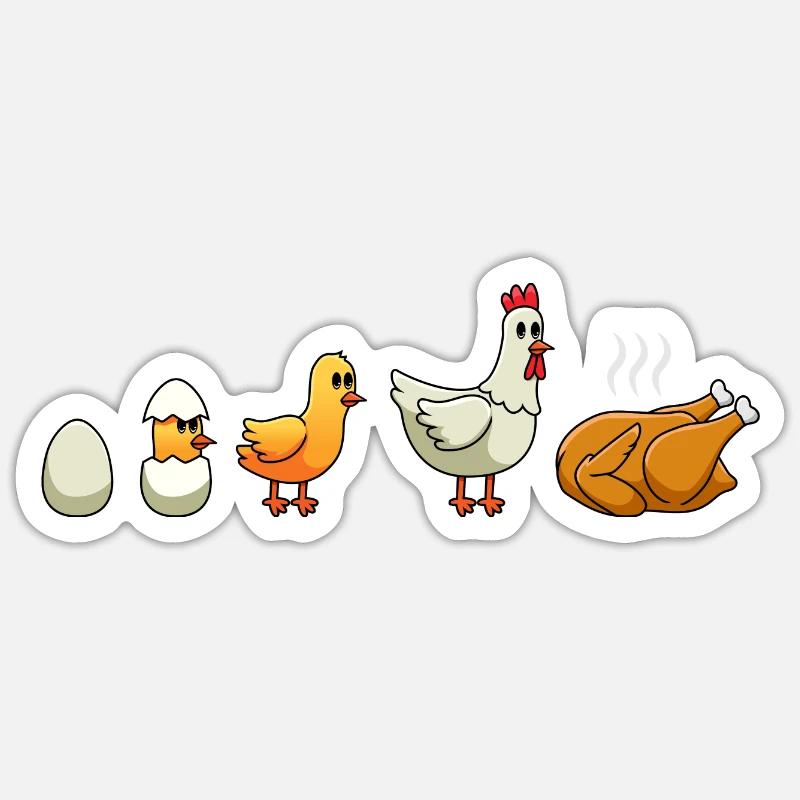 Hühner Evolution Huhn Hühnerhalter Hühner Sticker Größe S (10 x 10 cm)