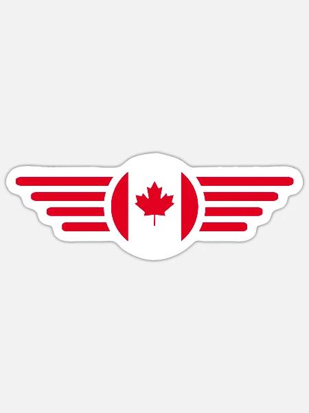 T-shirt design de style canadien - Sticker taille S (10 x 10 cm) - blanc mat