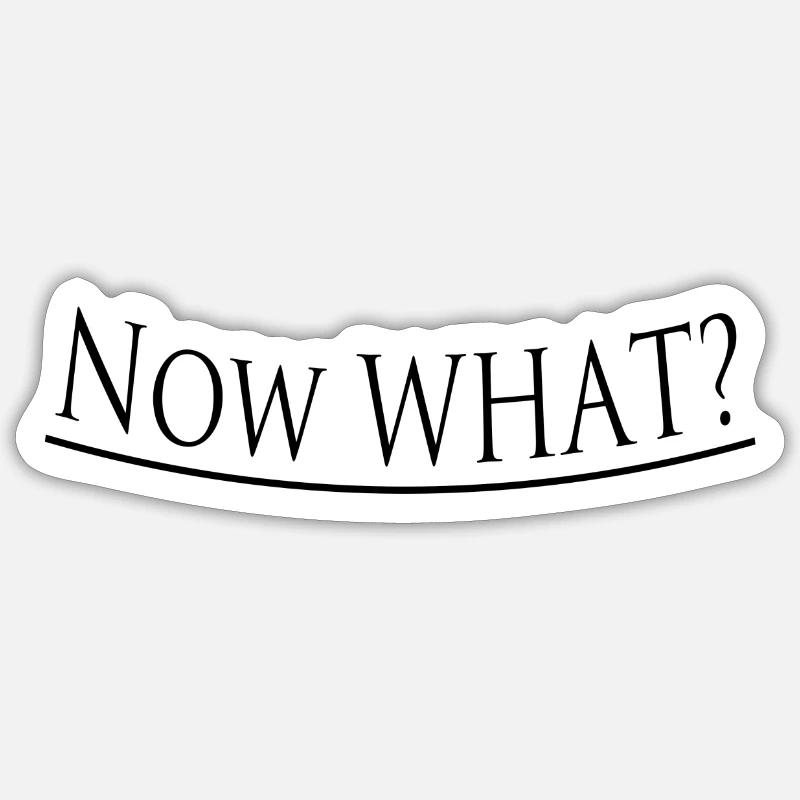 Now what - Sticker Größe S (10 x 10 cm) - Mattweiß