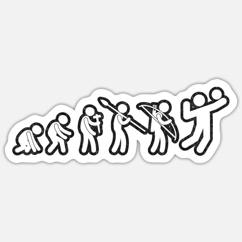 Evolution Volleyball White Grunge - Sticker size S (10 x 10 cm) - white matte