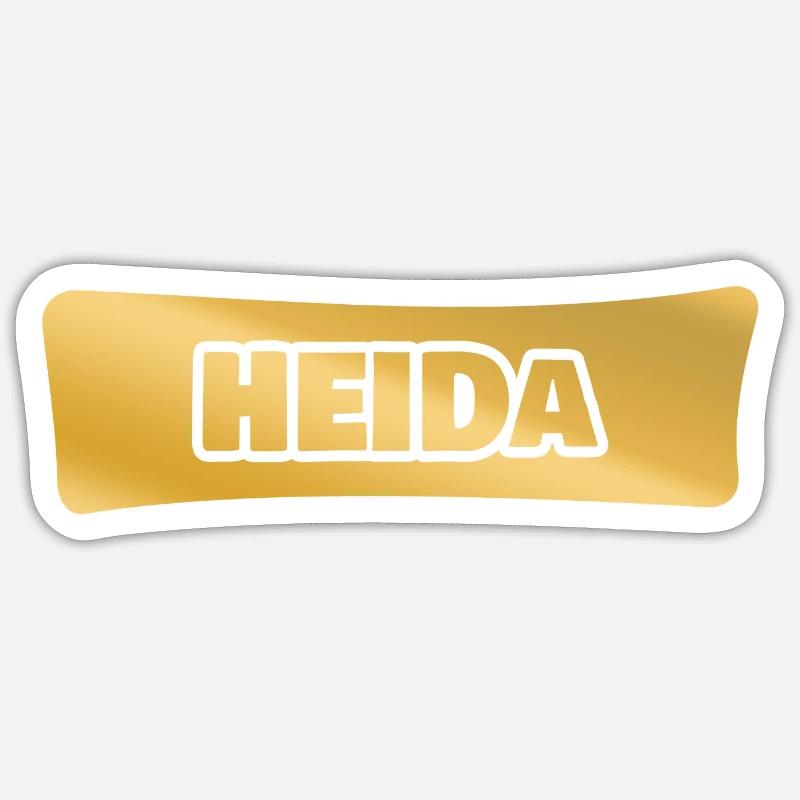 Prénom Heida - Sticker taille S (10 x 10 cm) - blanc mat