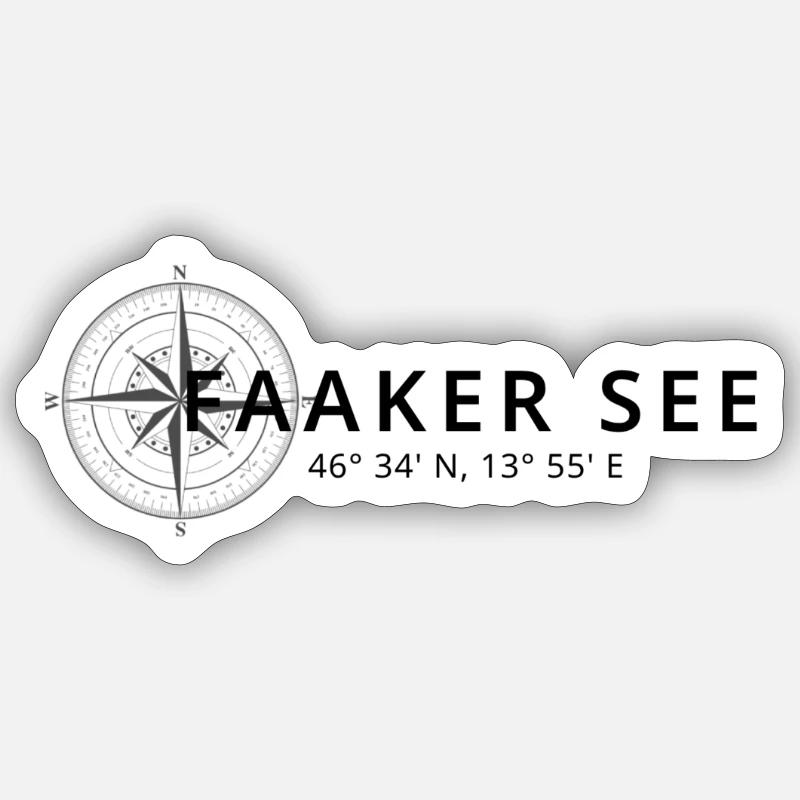 Faakersee Compass Design Sticker size S (10 x 10 cm)