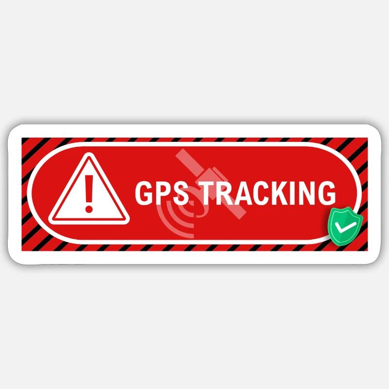 GPS tracking / red - Sticker size S (10 x 10 cm) - white matte