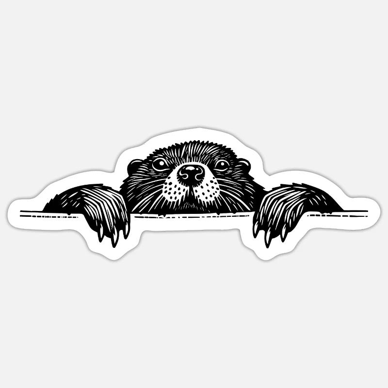Otter - Sticker Größe S (10 x 10 cm) - Mattweiß