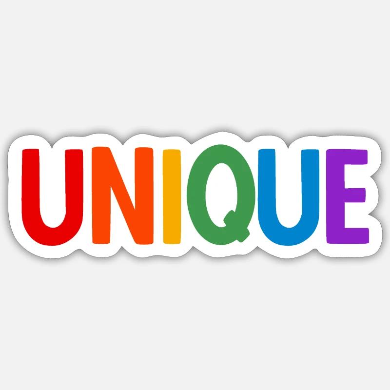 Lgbt. Unique - Sticker taille S (10 x 10 cm) - blanc mat