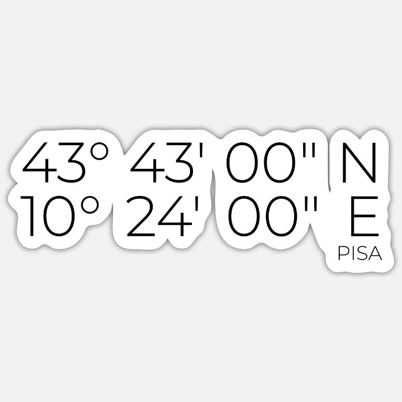 Coordinates: Pisa, Italy Sticker size S (10 x 10 cm)