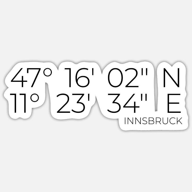 Coordinates Innsbruck, Austria Sticker size S (10 x 10 cm)