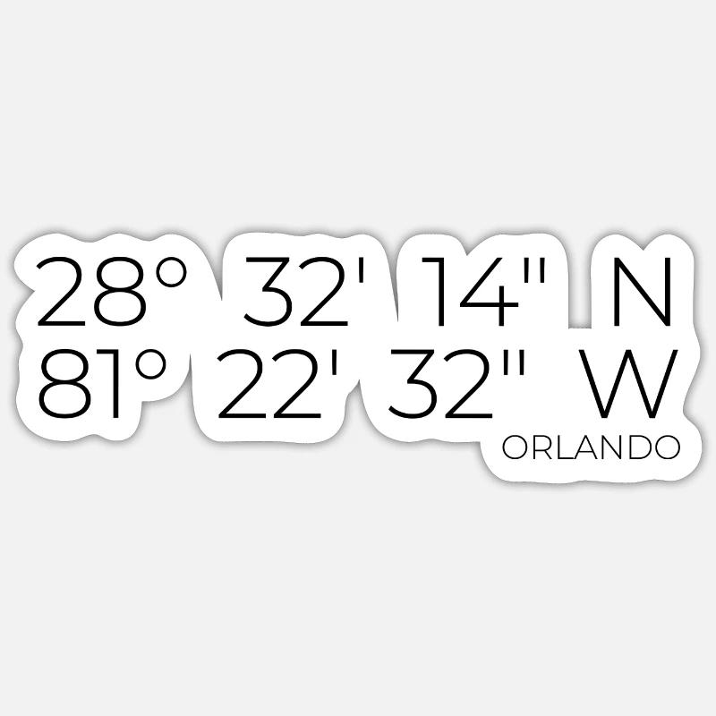 Coordinates Orlando Florida Sticker Größe S (10 x 10 cm)