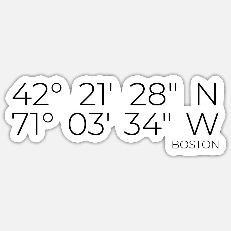 Boston Massachusetts coordinates Sticker size S (10 x 10 cm)