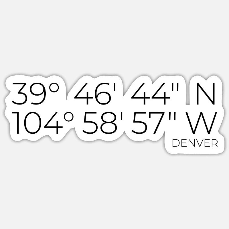 Coordinates Denver Sticker size S (10 x 10 cm)