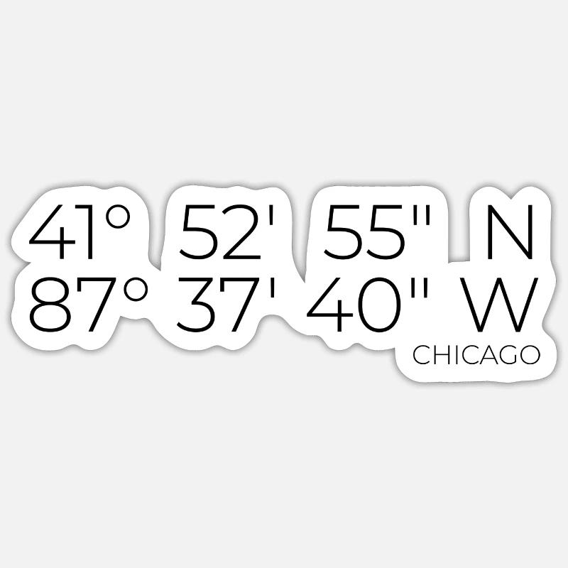 Coordinates Chicago - Sticker size S (10 x 10 cm) - white matte