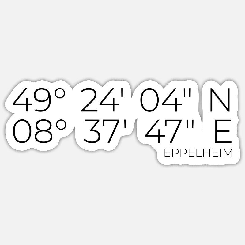 Coordinates Eppelheim - Sticker size S (10 x 10 cm) - white matte