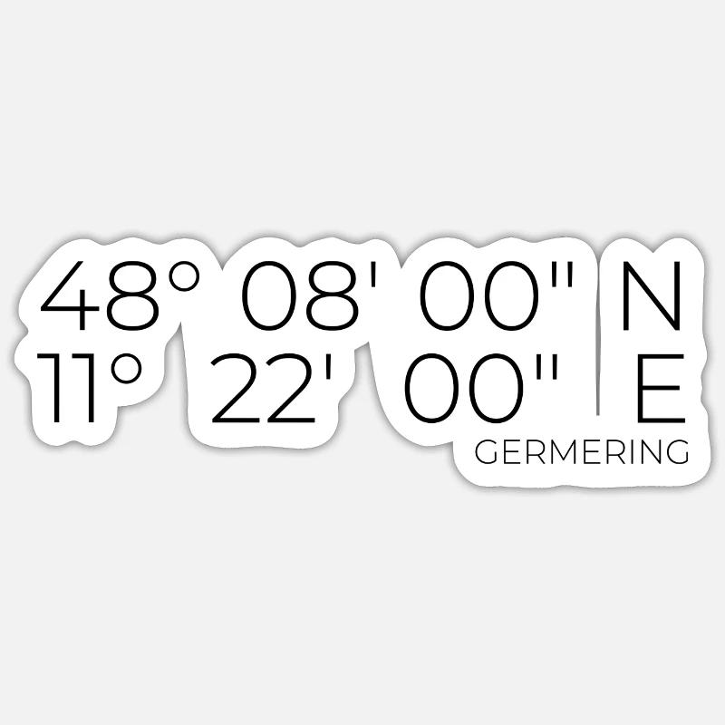 Coordonnées Germering, Bavière - Sticker taille S (10 x 10 cm) - blanc mat