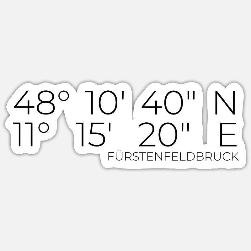 Coordinates Fürstenfeldbruck - Sticker size S (10 x 10 cm) - white matte
